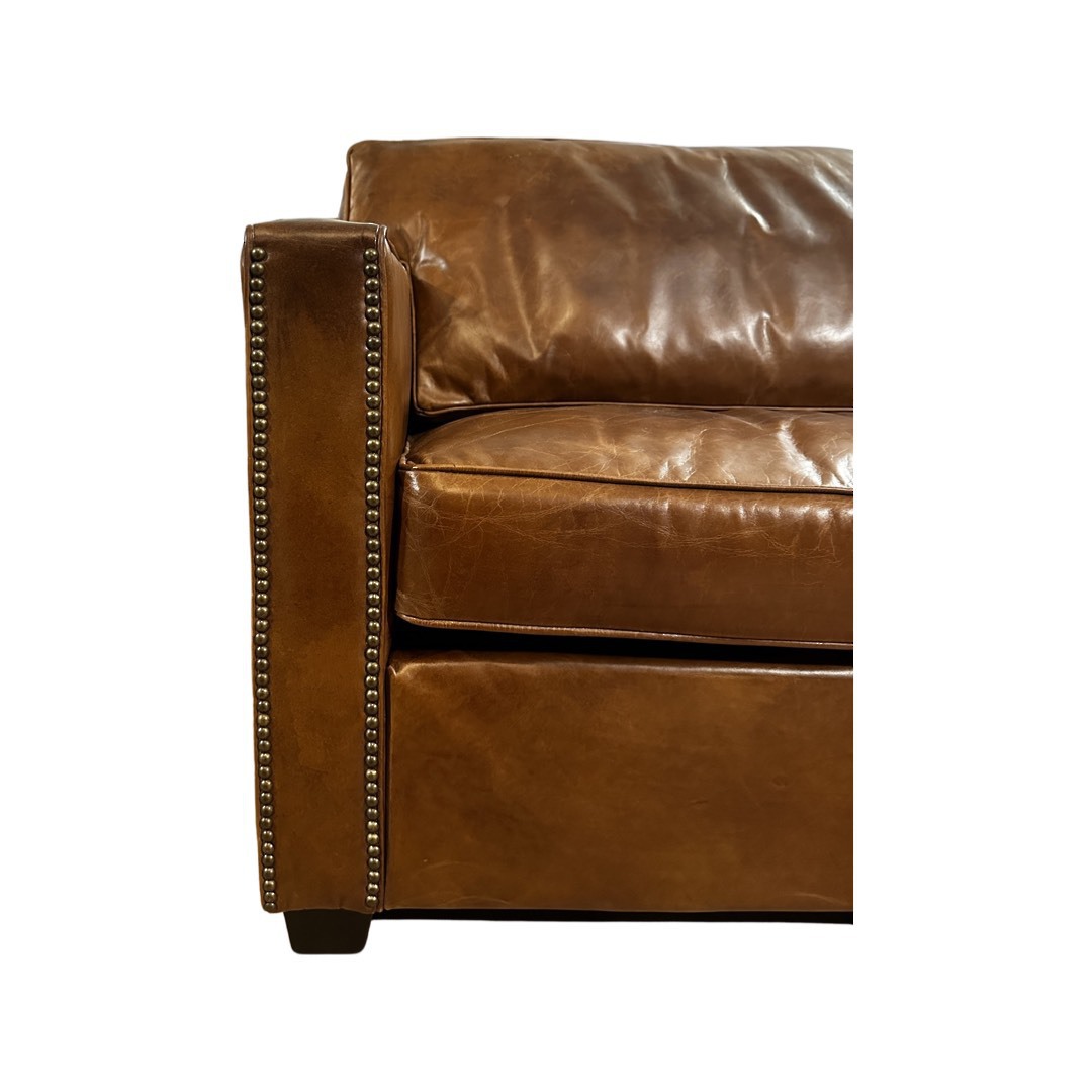 Madison Aged Full Grain Leather 2 Seater Brown image 2